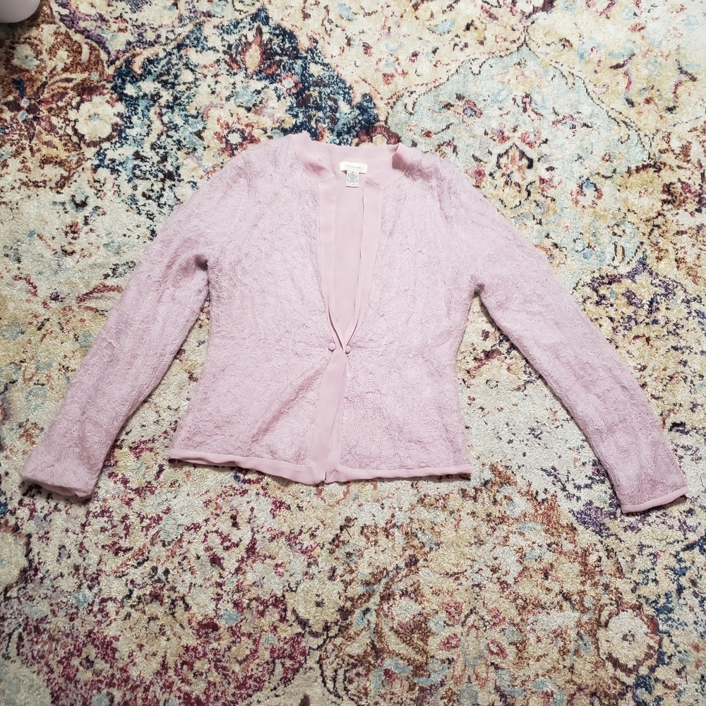 Anthropologie Sleeping On Snow Cardigan Pale Pink Feminine Size Medium